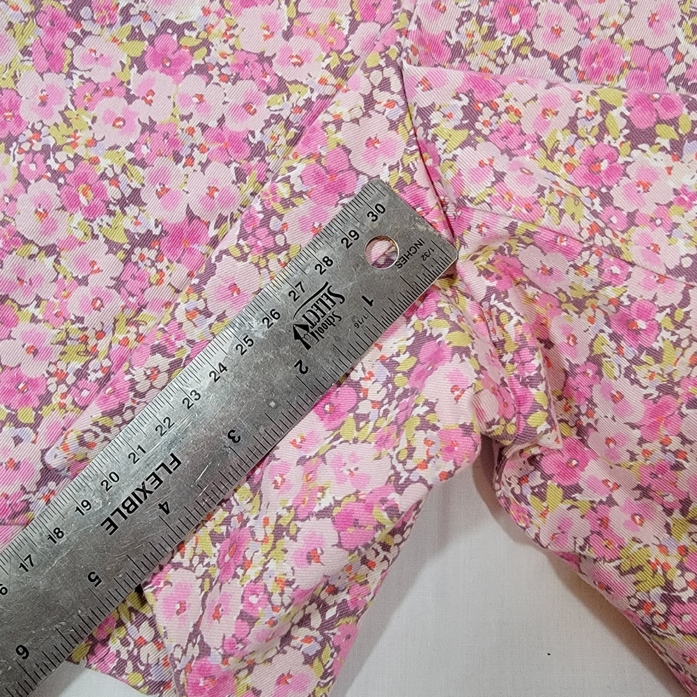 J.Crew Stretch Pink Floral Shorts Side zipper Women's size 6 - Picture 7 of 7